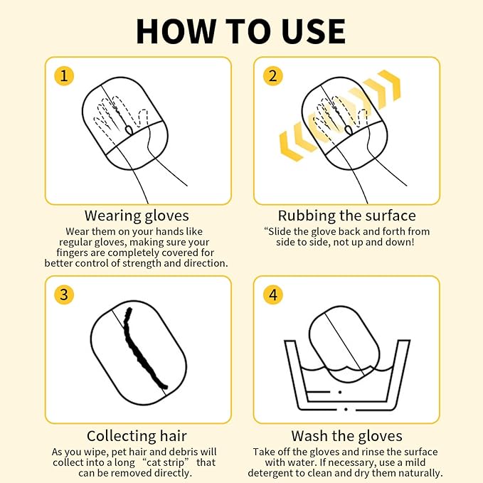 1 Pcs Pets Static Removal Gloves, Reusable Cat Dog Electrostatic Hair Remover Grooming Glove Tool
