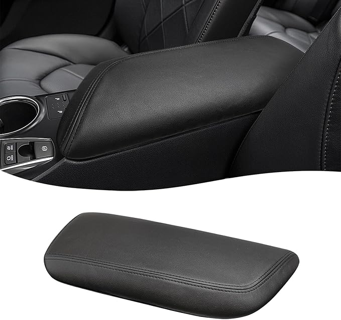 KBH Center Console Armrest Cover for Toyota Camry 2018 2019 2020 2021 2022 2023 2024, Middle Console Arm Rest Lid Covering, Vinyl Leather, Anti-Scratch, Black