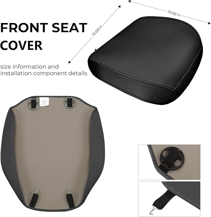 2pcs All-Season Car Seat Wraps Black - Breathable Car Seat Covers with Anti Slip Bottom - Durable Auto Seat Cushions Universal Fit for Vehicles Cars SUV Trucks Front Seats