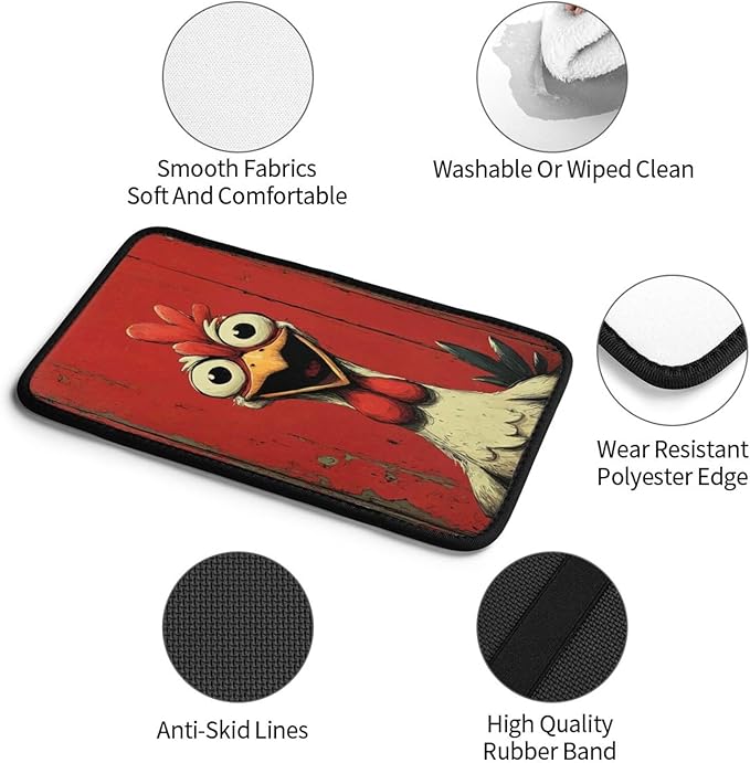Universal Car Center Console Cushion Pad, Funny Rooster Soft Waterproof Car Center Console Cover Auto Armrest Seat Box Cover Protector for Most Vehicle SUV Truck Car