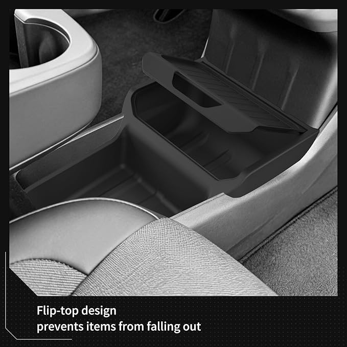 LUCKEASY Lower Center Console for Tesla Model Y Juniper Standard Version 2026 2025 Lower Storage Organizer Accessories Interior Storage Insert Tray TPE Black