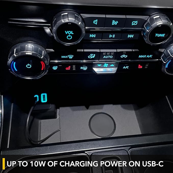 TWRAPS Magnetic Wireless Charging Pad for Ford F-150 Lightning 2021-2026, 25W Type 2, Center Console Fast Qi2.2 Charger Works with iPhone 17 16 15 Pro & Max, Mount Only Compatible with MagSafe Cases