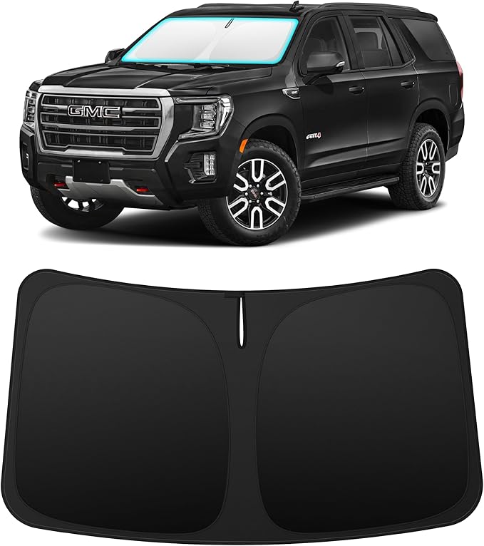INSAUTO Custom Fit Windshield Sun Shade Accessories for GMC Yukon/Yukon XL 2021-2026, Foldable Front Window Sunshade, UV & Heat Reflector, Keeps Interior Cool, Includes Storage Bag