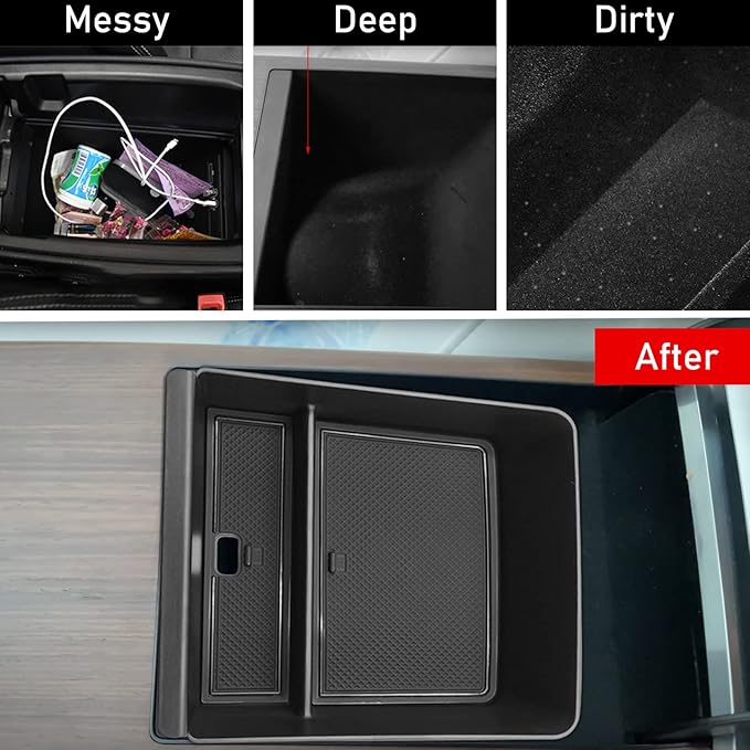 Jaronx Compatible with 2026 2025 2024 2023 2022 2021 Tesla Model X/Model S Console Organizer,Center Console Storage Upgraded S/X Plaid/Long Range, Armrest Organizer Tray Accessories