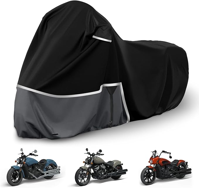 Waterproof Motorcycle Cover Replace for Indian Scout/Scout Bobber/Chief, 420D Oxford Cloth Customized Motorcycle Cover for Snow Rain Dust Protection