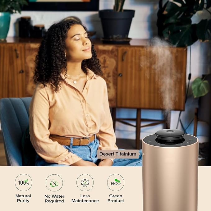 Waterless Essential Oil Diffuser for HomeAromatherapy Scent Diffusers with 3Countdown Timer Settings or Timer-Off, 3Mist Levels for Car Room Studio Office,Premium Metal Black and Silver 2 Pack