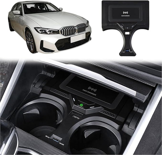 Wireless Car Charger for BMW 2 Series/3 Series/4 Series/i3/i4, 15W Fast Wireless Phone Charging Pad Support Original Car with NFC Center Console Wireless Charger