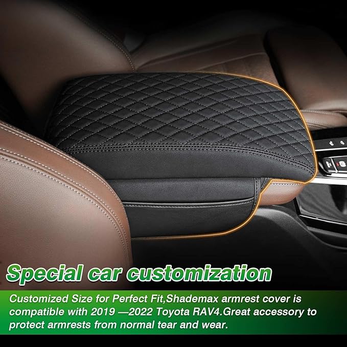 Shademax BMW X3 Center Console Cover, BMW X3 Accessories 2018-2023 2024 Memory Foam Armrest Cover Center Console Pad PU Leather Armrest Seat Box Cover Protector with Pockets Storage Bag