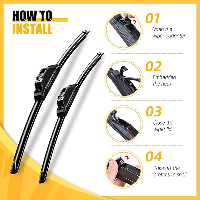 MIKKUPPA 26"+19"+16" Windshield Wiper Blades Replacement for 2010-2015 Toyota Prius, Front & Rear Durable Stable Quiet All Season Wiper Blades Set (Pack of 3)
