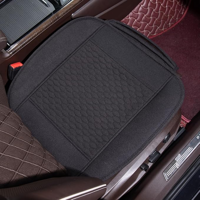 Linen Car Seat Covers,Cooling Bottom Seat Covers for Cars,Universal Car Seat Pad Cushion Breathable,Ventilated Only 1Pc Front Seat