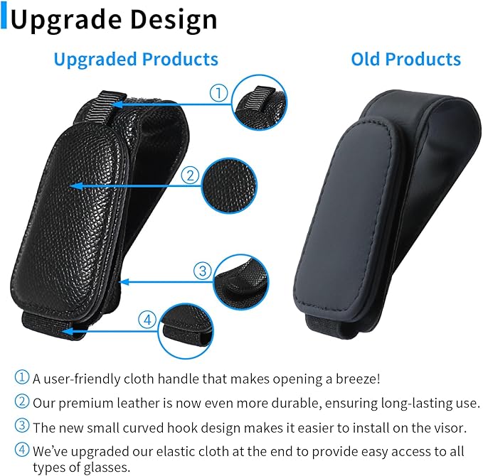 Yuoyar 4 Packs Magnetic Sunglass Holder for Car Visor - Universal Sunglasses Clip for Different Size Eyeglasses - Convenient Interior Car Accessories (4Pcs Black)