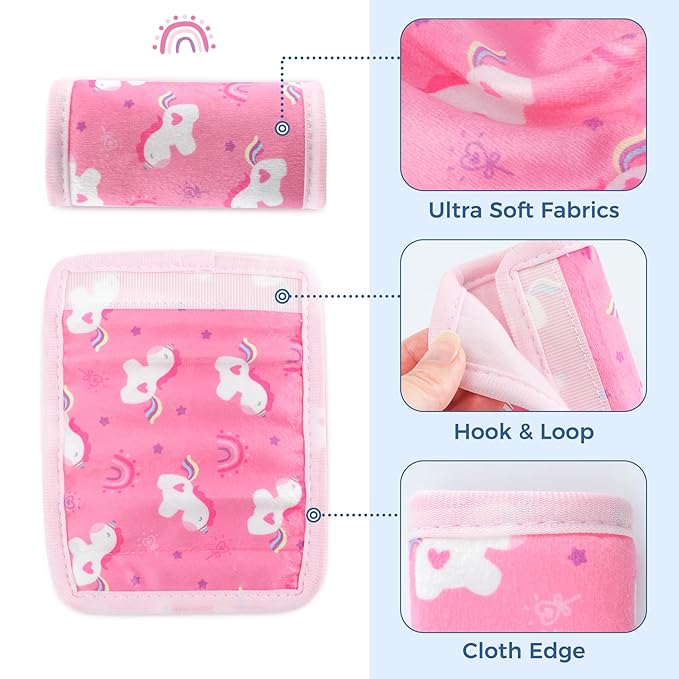 COOLBEBE Car Seat Straps Shoulder Pads for Baby Kids, Super Soft Seat Belt Covers for All Car Seats/Pushchair/Stroller/High Chair