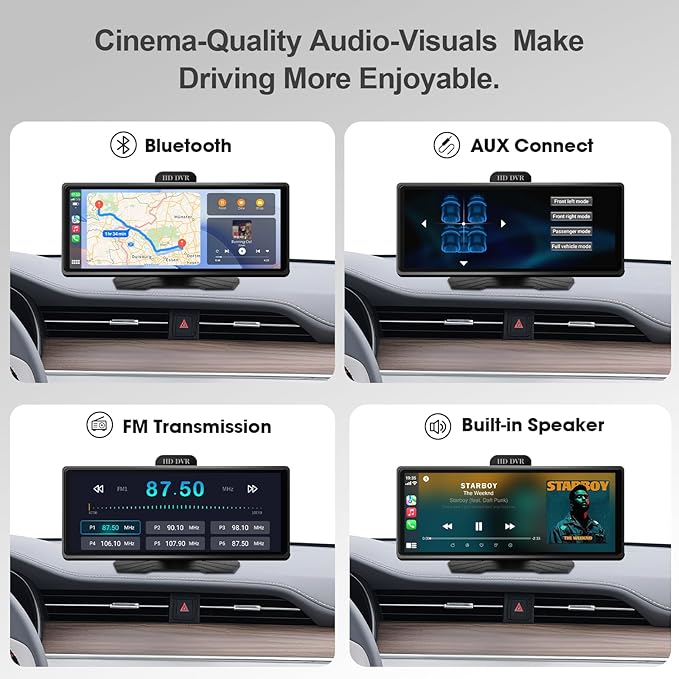 Wireless CarPlay & Android Auto – Effortlessly Connect Your iPhone or Android Device for Seamless Smartphone mirroring, Navigation, and app Control Without Cables.