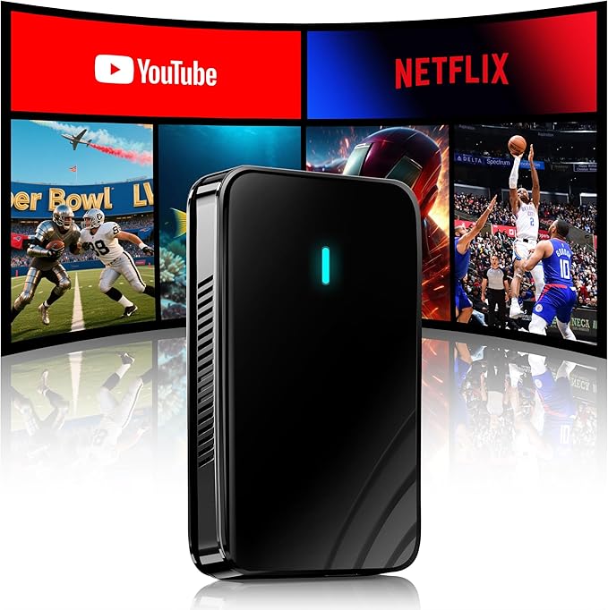 Magic AI CarPlay Box - Wireless CarPlay Adapter with Dual-WiFi Stability, Built-in Android Multimedia System, Enjoy Video & Music Apps, Navigation, AI Voice, Plug & Play for Factory Wired CarPlay