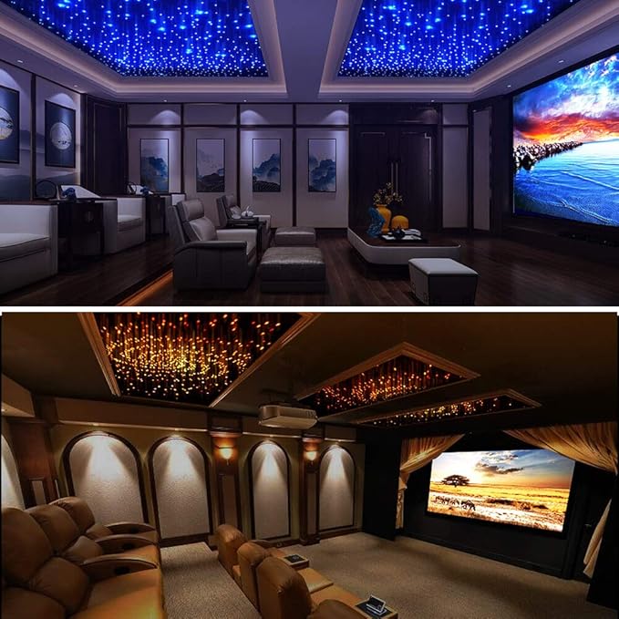 GIDERWEL Smart APP LED Fiber Optic Lights Engine Driver Dual Port RGBW,Bluetooth Color Changing Fiber Optic Star Ceiling Light Source with RF Remote Control for All Kinds of Fiber Optics Cable