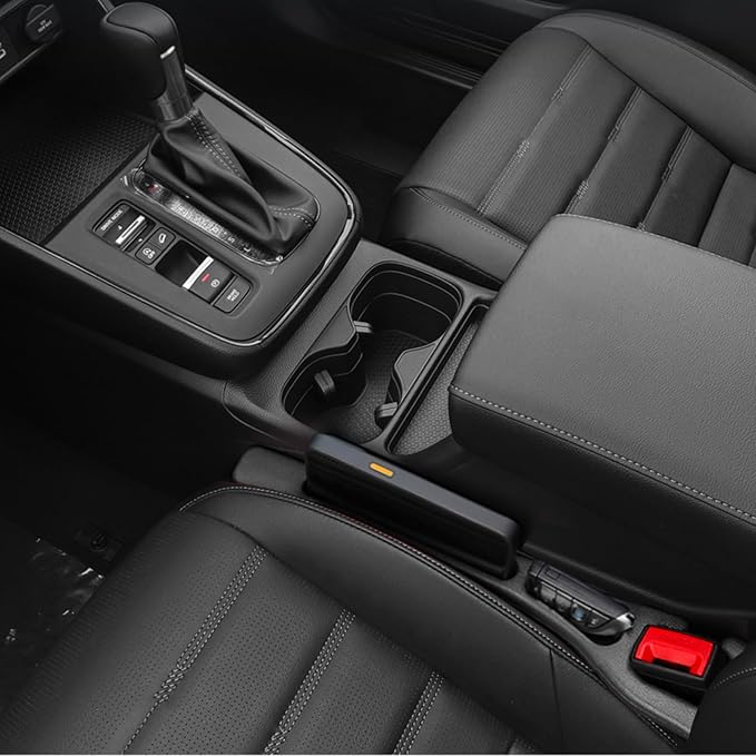 Car Seat Gap Filler Compatible with Honda CR-V CRV Accessories Seat Gap Plug Blocker with Storage Slot Organizer Non-Slip Car Cup Holder Coaster 2Pcs Black