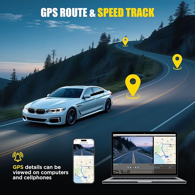 Dash Cam Front 4K, Front Dash Camera for Car with Free 32GB SD Card WiFi Mini Dashcam with APP Control, GPS, Night Vision, Parking Monitoring, G-Sensor, Loop Recording