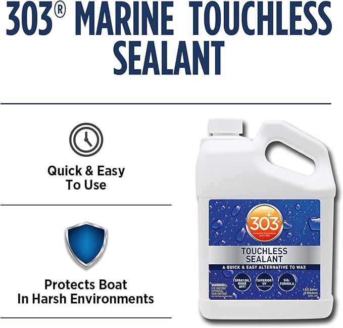 303 Products Touchless Sealant - SiO2 Technology - Water Activated Paint and Glass Protection - Spray On, Rinse Off, Refill for Trigger Spray Bottle,1 Gallon (30399)