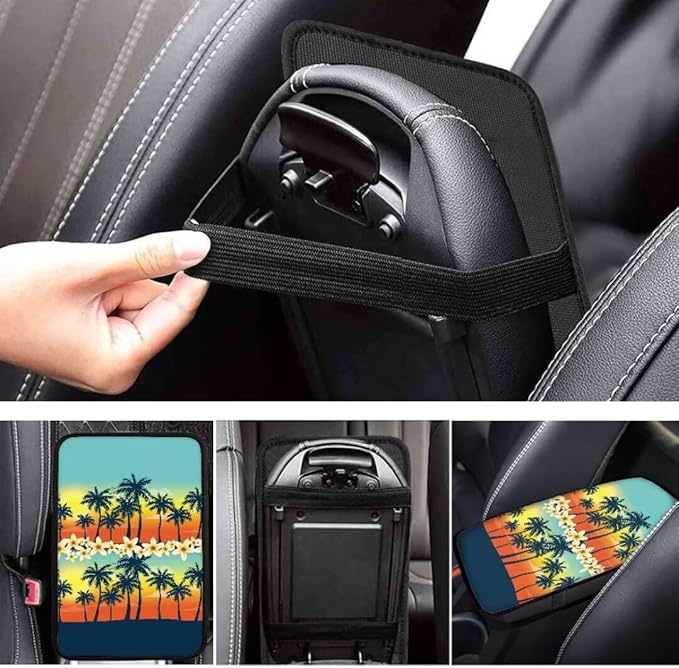 Coldinair Palm Tree Car Center Console Pad,Auto Interior Accessories Decoration,Auto Armrest Cover Protector for Most Vehicle, SUV, Truck, Car