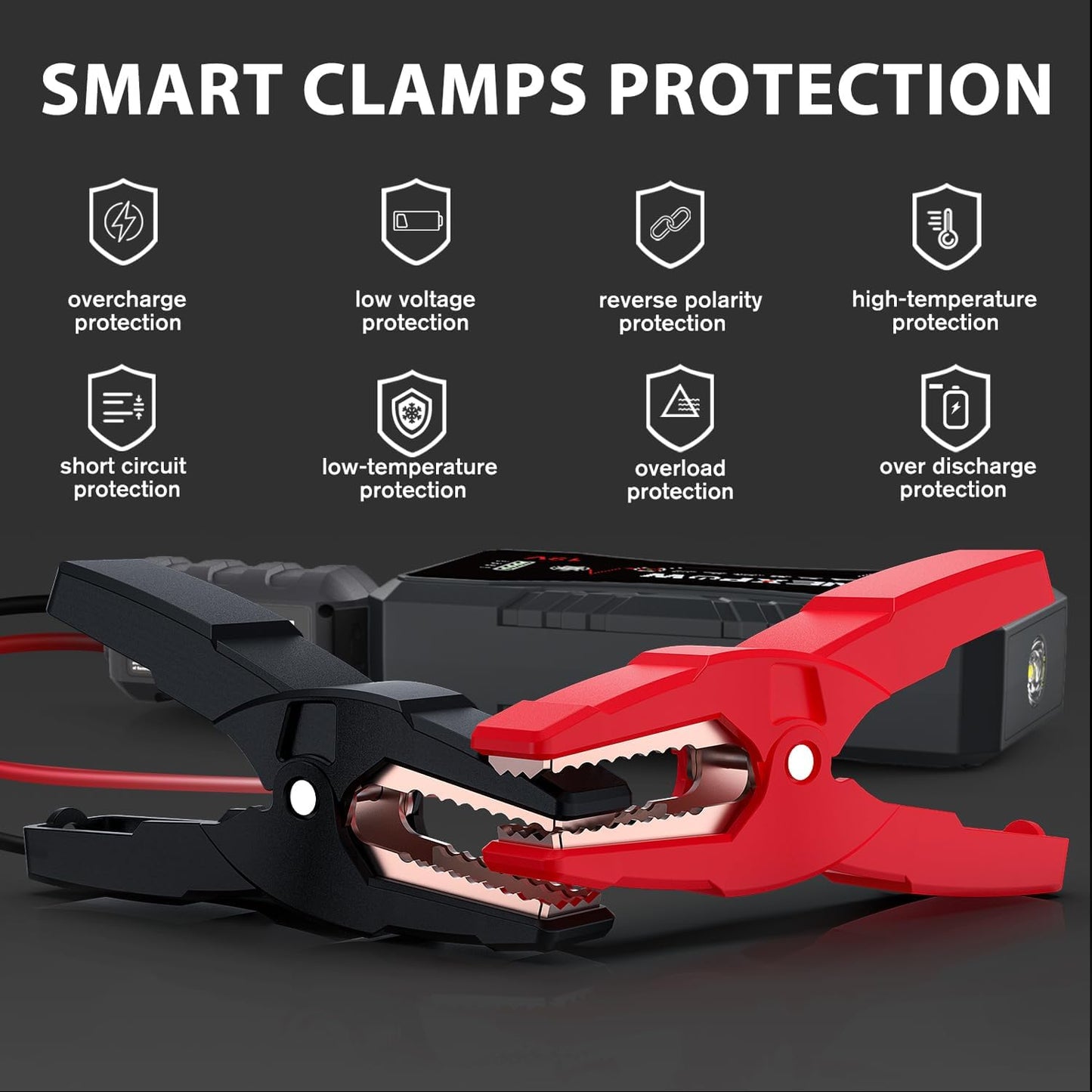 NEXPOW Car Jump Starter Car Battery Jump Starter Pack 1500A Peak Q10S for Up to 7.0L Gas and 5.5L Diesel Engine12V Auto Battery Booster,Jumper Cables Portable Lithium Jump Box with LED Light/USB QC3.0
