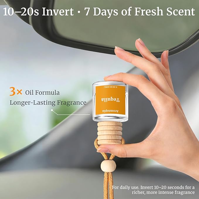 Hanging Car Air Fresheners, Aromtopia Bold Masculine Woody Fragrance for Car Diffuser, Rear View Mirror Accessories, Small Gift for Men (Macho Man), Pack of 2