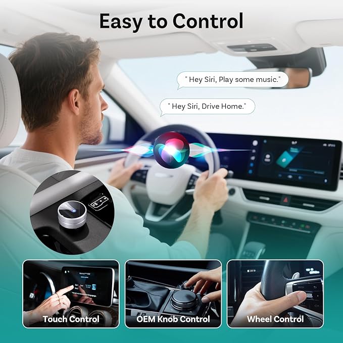 OTTOCAST Mini Tube 2026 Wireless CarPlay & Android Auto Adapter, Plug & Play Auto Connect, 5GHz WiFi Stable Performance, Compatible with iPhone & Android, Premium Aluminum Build