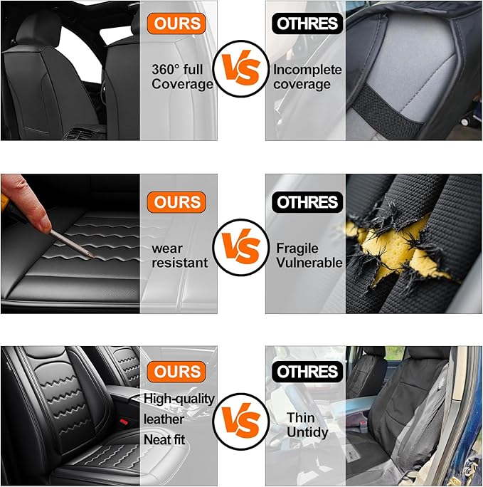 CX-70 Car Seat Covers Custom Fit for Mazda CX-70 2025-2026, Full Coverage Premium Leather Waterproof Breathable Seat Covers, Automotive Seat Protectors, Airbag Compatible(Full Set Seats, Black)