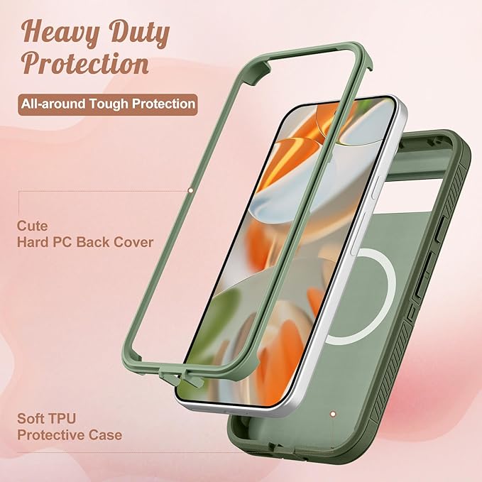 for Google Pixel 9 Case/Pixel 9 Pro Case - Compatible with MagSafe Women Girls Cute Magnetic Protective Cover Cool Cat Kawaii Girly Design Heavy Duty Shockproof for Pixel 9/9 Pro Phone Case