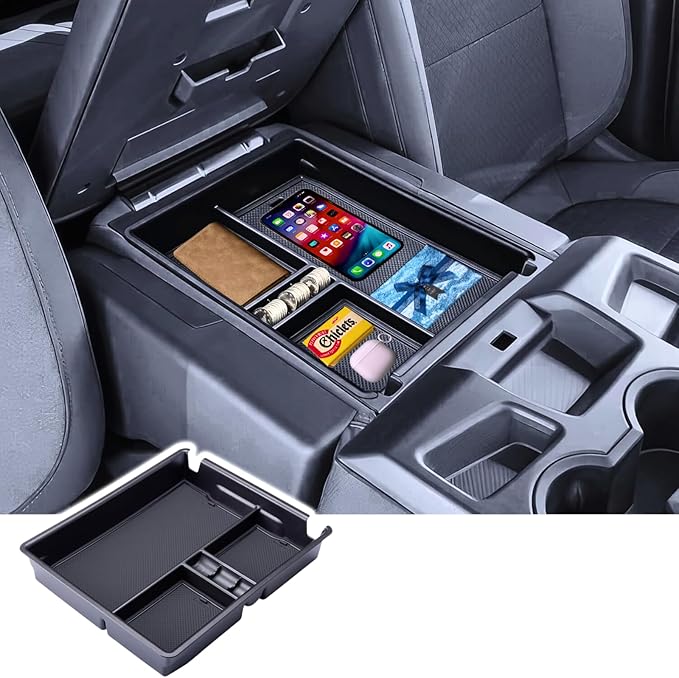 Center Console Organizer for 2019-2026 Chevy Silverado/GMC Sierra 1500, 2020-2026 Silverado/Sierra 2500HD 3500HD Accessories Armrest Storage Tray (Applicable only to Split Bench Seat)