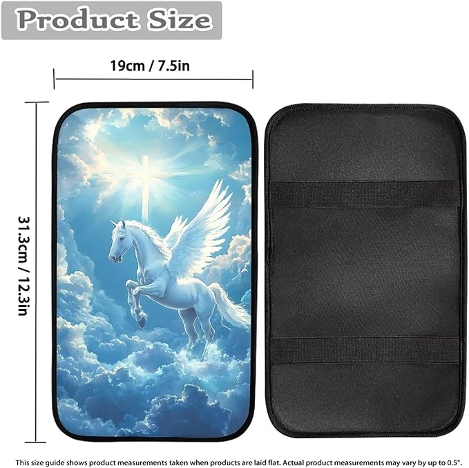 Horse Cross Armrest Cover Pad Soft Car Center Console Armrest Cushion Cover for Vehicle SUV Truck Car Auto Accessory