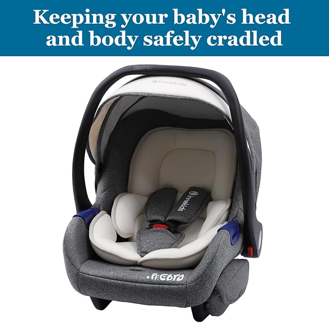 Innokids Head and Body Support Pillow Infant Car Seat Insert for Newborn to Toddler Stroller Cushion for Baby Shower Gifts (White)