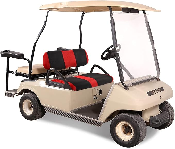 Golf Cart seat Covers for Club Car DS, Golf cart Washable Seat Cover Front with Back, Breathable Air Polyester Mesh Cloth, Cool in Summer and Warm in Winter