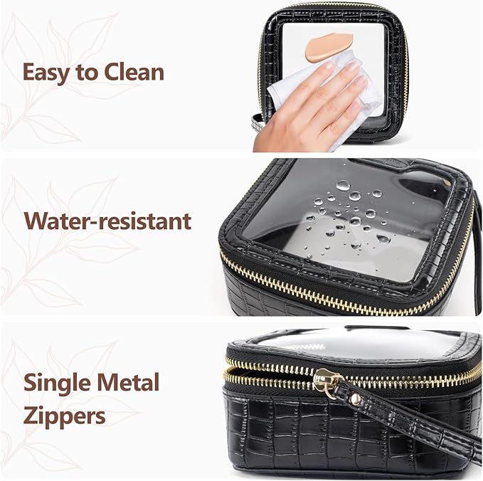PACKISM Clear Makeup Bag - TSA Approved Toiletry Bag for Carry-on & Checked Luggage, Water Resistant Car Storage Organizer with Reinforced Seams
