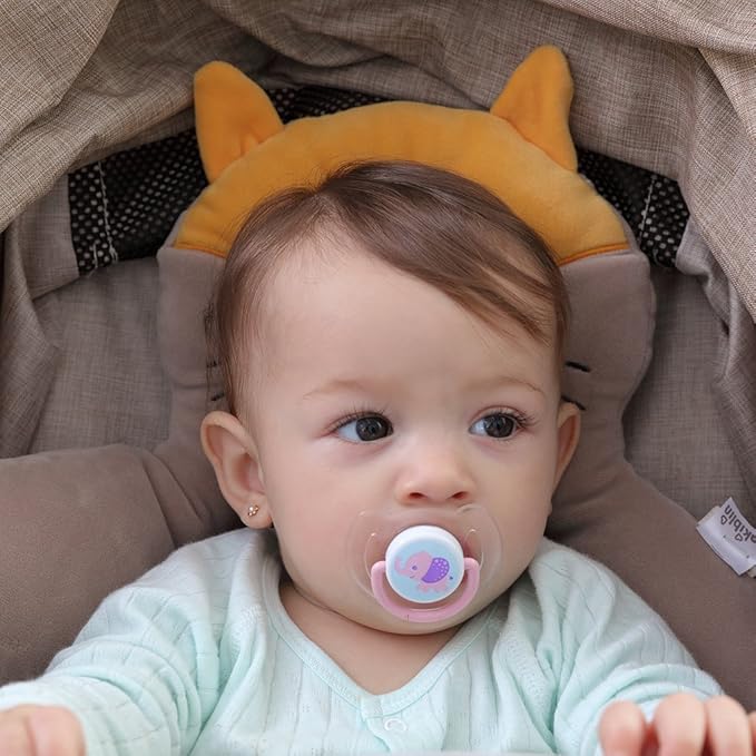 KAKIBLIN Baby Neck Pillow, Upgraded Baby Support Pillow,Head Pillows for Carseat, Newborn Neck Support for Car Seat, Stroller, Pushchair,Travel(Brown)