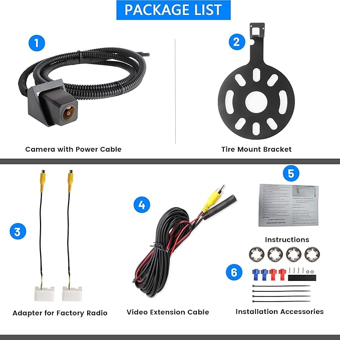 EWAY Classic 1.0 Backup Camera for Jeep Wrangler Spare Tire Mount 2007-2018, Rear View Reverse Aftermarket Camera for JK JKU Rubicon Sahara Sport Unlimited Removable Guidelines w/OEM Monitor Adapter