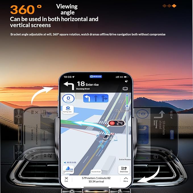 Wireless Car Charger,Phone Mount for Car Wireless Charger,15W Fast Charging Car Phone Holder Mount,Car Wireless Charger Universal Compatibility with All Wireless Charging Smartphones（Black）