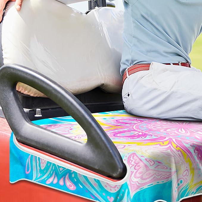 ENYORSE Golf Cart Seat Covers - Ethnic Style Golf Cart Towel Blanket for 2/4 Seater, Soft & Breathable Microfiber, Keeps Seats Cool & Comfortable, 51”x31”, Fits EZGO/Yamaha/Club Car