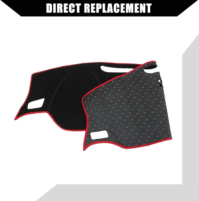 Dash Cover for Audi Q3 2019-2022 / Center Console Dashboard Cover/Non-Slip/Polyester / 1 Pcs Black Red