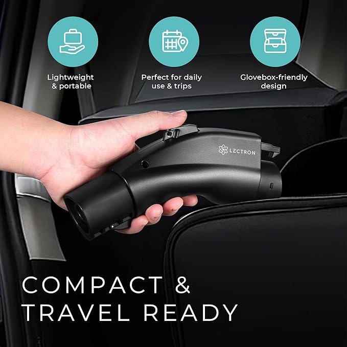 Lectron NACS to J1772 EV Charging Adapter - Compatible with Tesla Wall Connectors, Destination Chargers, & Mobile Connectors (80A, 240V) - for J1772 Electric Vehicles - UL 2252 Certified (Black)