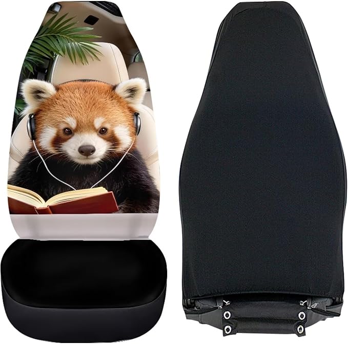 Red Panda Car Front Seat Covers 2 Pcs Cute Nonslip Car Seat Covers Front Seats Only Easy to Install and Clean Cars Accessories Universal Fit for Most Cars,SUVs,Sedans