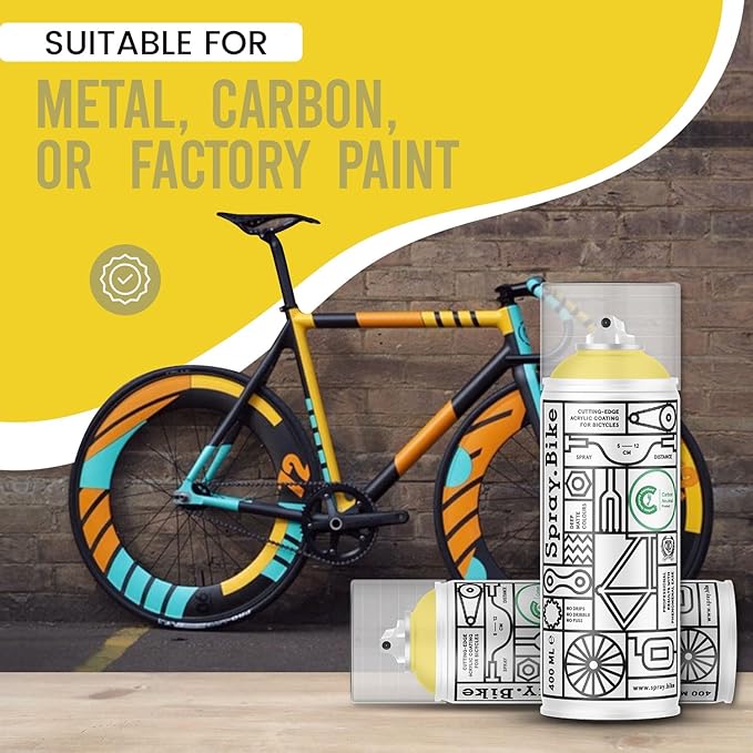 Spray.Bike Spray Paint | Designed Mainly for Bicycles | Multi-Use Acrylic Spray Paint for Metal, Plastic | High Coverage Bike Paint, 400ml, Primos Hill
