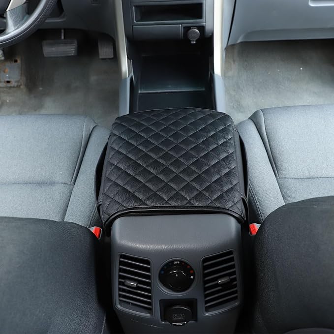 Center Console Cover Pad for Honda Pilot 2003 2004 2005 2006 2007 2008 Accessories Arm Rest Box Lid Cover Pad Armrest Seat Box Cover Car Armrest Pillow Cushion Mat Protector Leather (Black1)