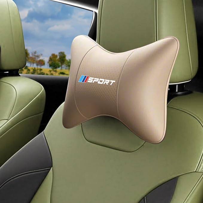 Car Neck Support Pillow Sport Logo Fit for BMW – Comfortable Headrest Cushion for Long Drives and Travel