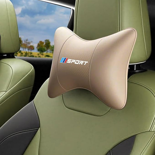 Car Neck Support Pillow Sport Logo Fit for BMW – Comfortable Headrest Cushion for Long Drives and Travel