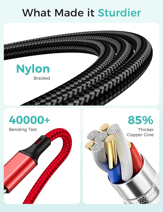 Travel Essentials,4 in 1 for Apple Watch Charger/iPhone Charger/Multi Charging Cable,2026 Cruise Vacation Essentials,USB C/L/Micro Portable Charger for iWatch 11-1/iPhone 17-12,Car,eBook Reader-4FT