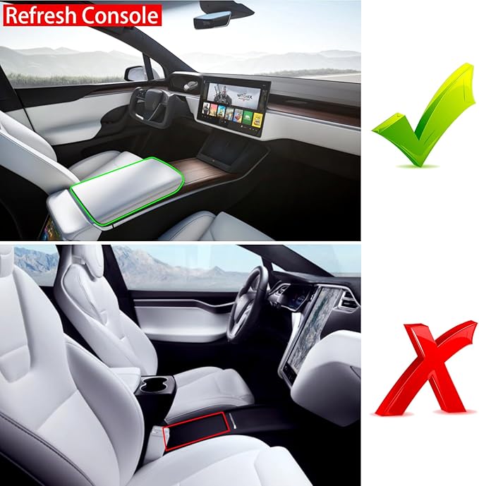 Jaronx Compatible with 2026 2025 2024 2023 2022 2021 Tesla Model X/Model S Console Organizer,Center Console Storage Upgraded S/X Plaid/Long Range, Armrest Organizer Tray Accessories