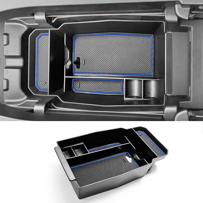 CDEFG 2023 2024 2025 2026 CX-50 Center Console Organizer Tray for 2023 2024 2025 2026 Mazda CX-50 Middle Console Armrest Storage Box 2023-2026 CX50 Accessories(Blue)