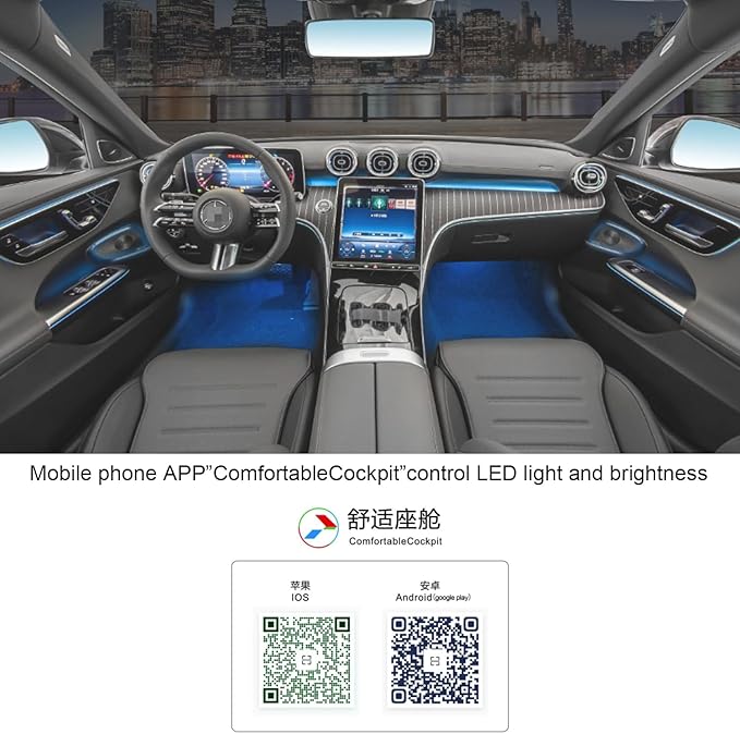 Interior Ambient Light Package 64 colors Replacement for new Benz GLC Class X254 W254 2023-2025year (CVS-8173-B-J-E7,E8)