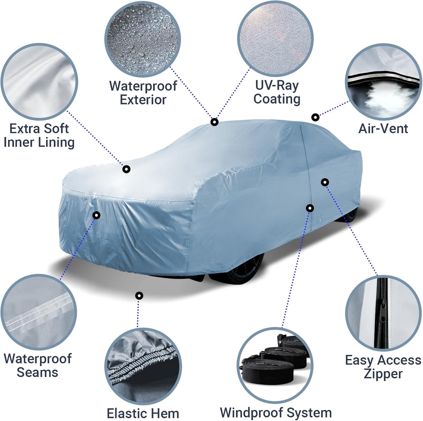 iCarCover Fits 1973-1977 Oldsmobile Cutlass Supreme Car Cover Automobiles Form-Fit Padded Full Exterior Waterproof Automobiles Protection Covers