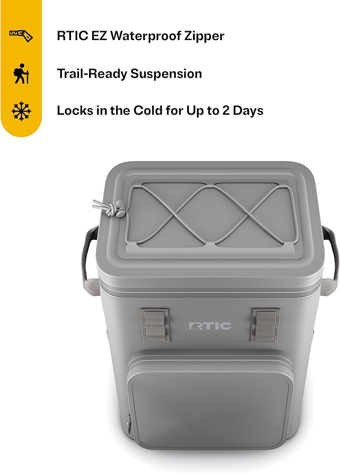 RTIC 24 Can Ultra-Tough Backpack Cooler, Insulated, Waterproof, Leak Proof, Portable Floating Bag for Beverage, Drink, Lunch, Outdoor, Beach, Car, Camping, Picnic, Fishing, Boat